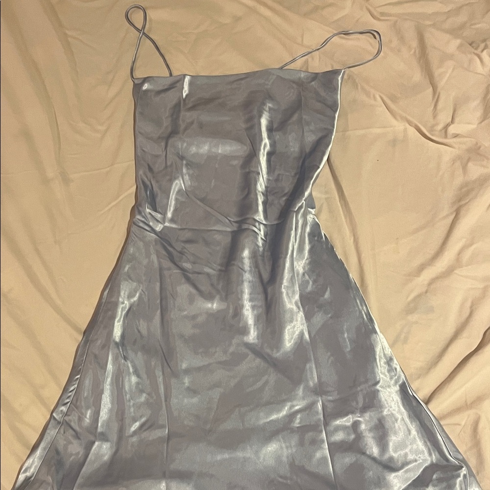 Beginning Boutique Strapless Silver Dress